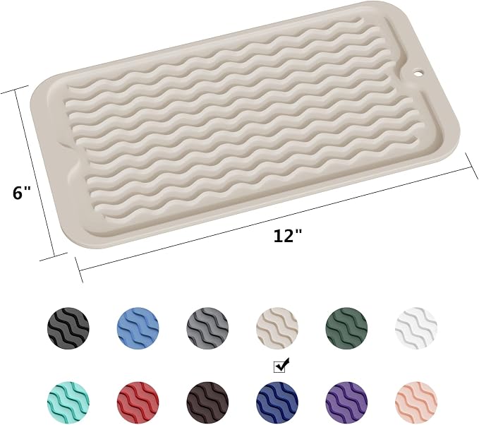 ZLR Silicone Dish Drying Mat for Kitchen Counter, Eco-Friendly Fast Dry Dish Mat - Image 6