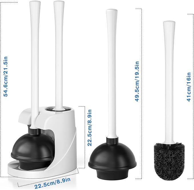 Toilet Plunger and Brush, Bowl Brush and Heavy Duty Toilet Plunger Set - Image 7