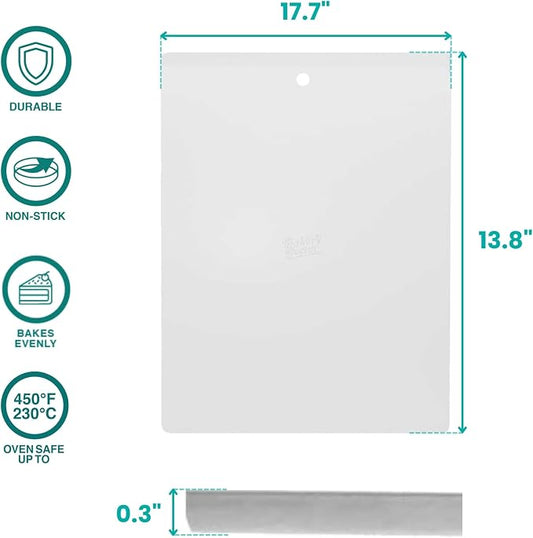 Baker's Secret 2pcs Large Flat Cookie Sheet 18" x 14" Aluminum Flat Baking Sheet - Image 2