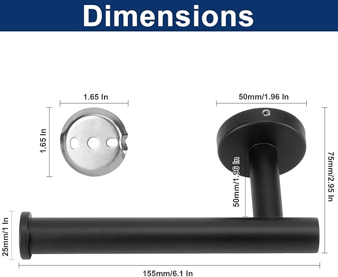 NearMoon Bathroom Toilet Paper Holder, Premium SUS304 Stainless Steel Rustproof - Image 6