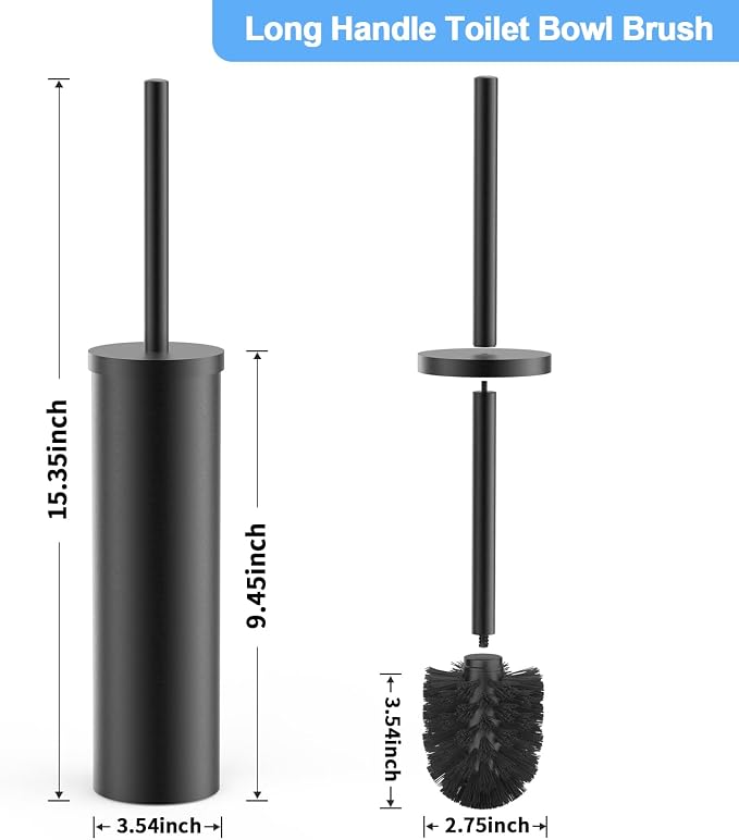 Stainless Steel Toilet Brush and Holder Set Wall Mount Heavy Duty Toilet Bowl - Image 7