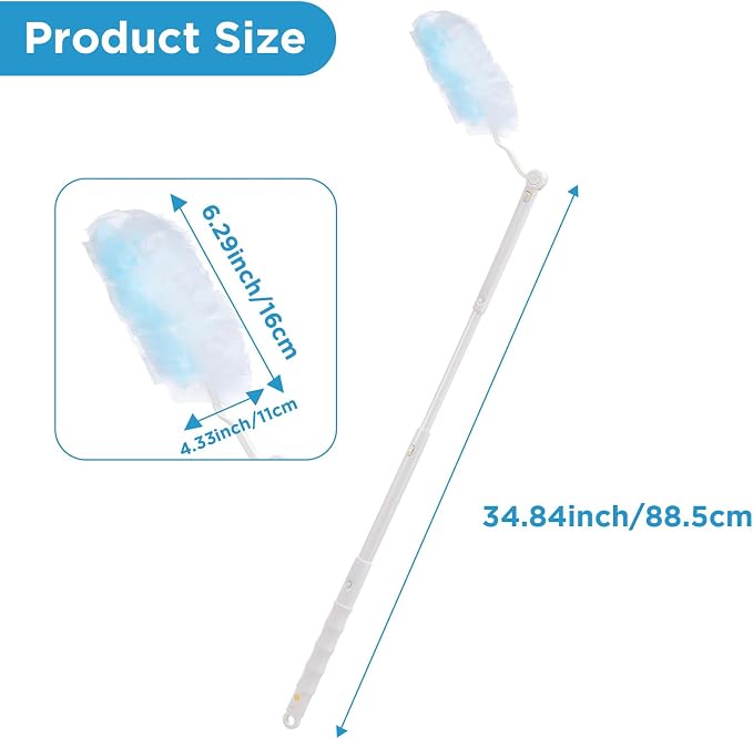 60 Count Duster Refills, Disposable Cleaning Duster Kit Heavy Duty Microfibre - Image 2