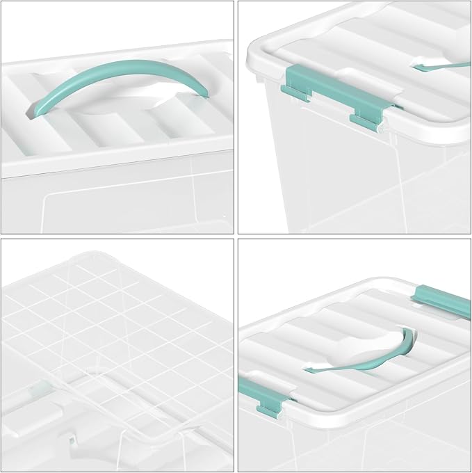 Xyskin 6 Pack 14 Quart Stackable Plastic Storage Bins - Image 3