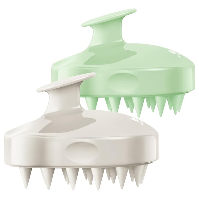 HEETA Scalp Massager Shampoo Brush 2 Pack, Soft Silicone Bristles to Remove by HEETA