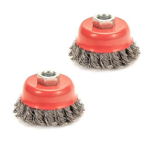 2 Pack Knotted Wire Cup Brush for Angle Grinders by AUPREX