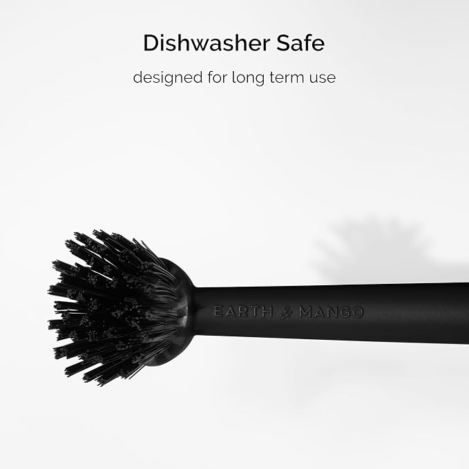 Earth & Mango Magnetic Dish Brush & Scraper, Snaps to Sink, Non-Scratch - Image 5