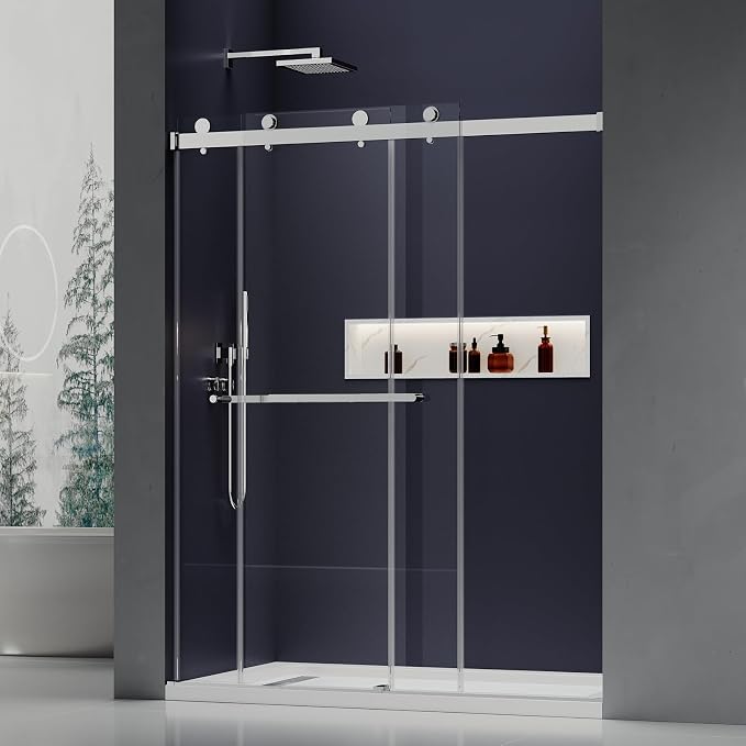 56-60 in. W x 76 in. H Double Sliding Frameless Shower Door, 5/16" Tempered - Image 2