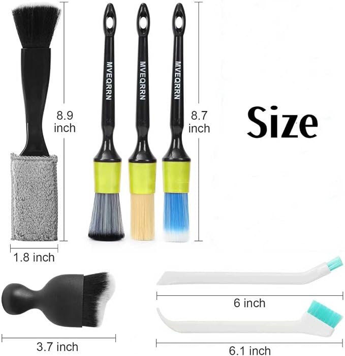 7PCS Car Detailing Brush Set, Boars Hair Car Cleaning Detail Brush kit - Image 2