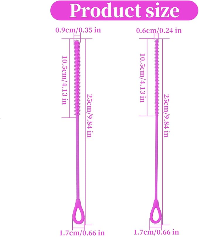 2Pcs silicone straw cleaning brushes, extra long, used - Image 2