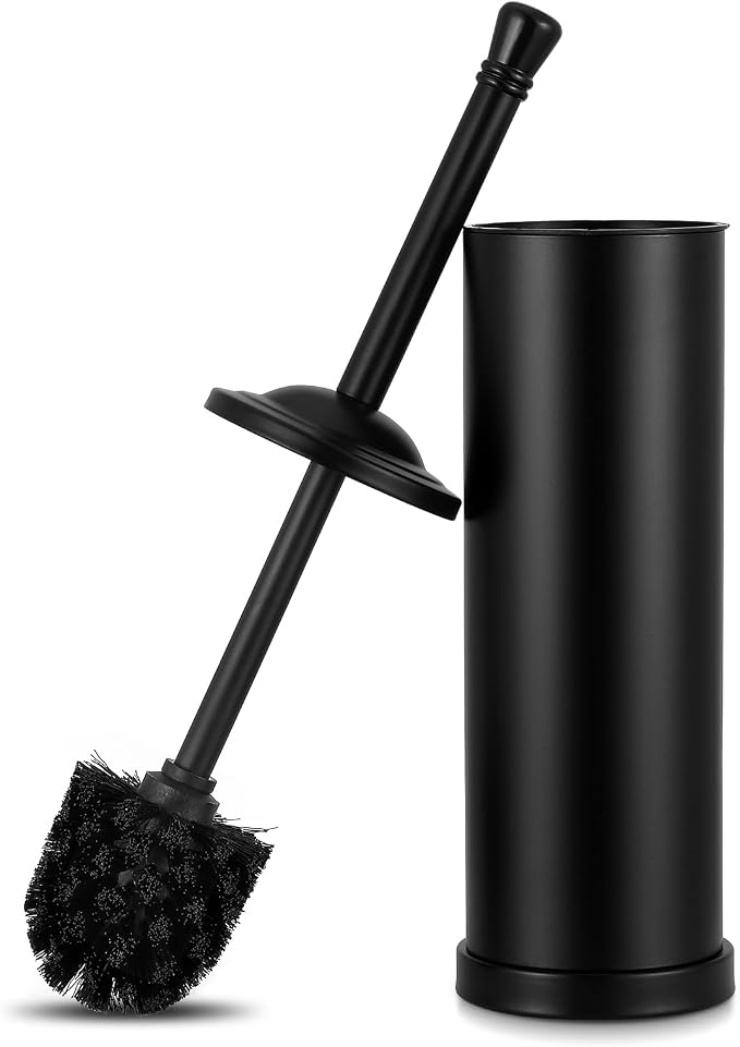 Black Toilet Brush and Holder Set, 304 Stainless Steel Toilet Bowl Brush and by Unknown