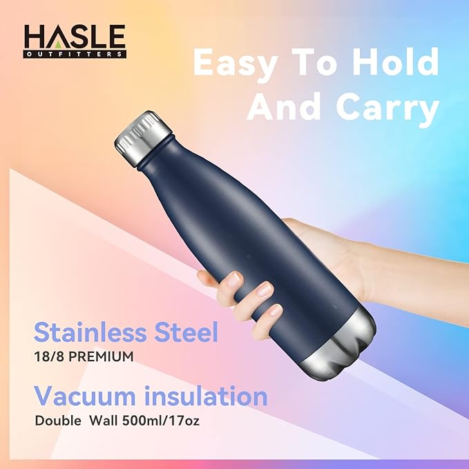 HASLE OUTFITTERS 17oz Stainless Steel Water Bottles, Vacuum Insulated Water - Image 3