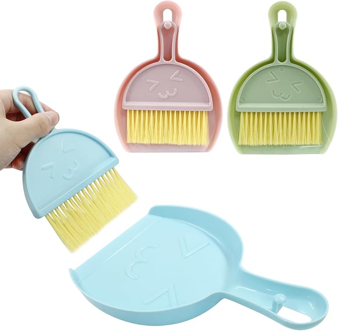 Hitefu Small Broom and Dustpan Set, Mini Dust Pans and Brush Set, Broom - Image 2