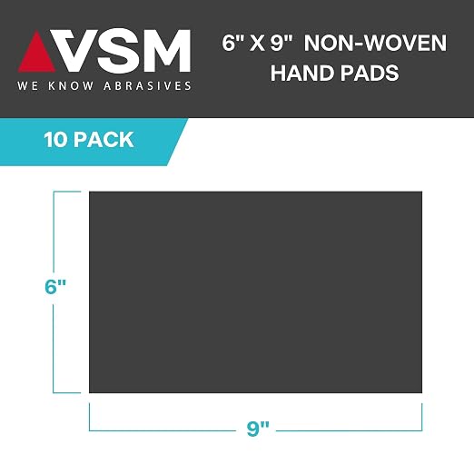 VSM 10-Pack: 6" x 9", Non-Woven Hand Pad, Silicon Carbide Grains, Rust and - Image 3