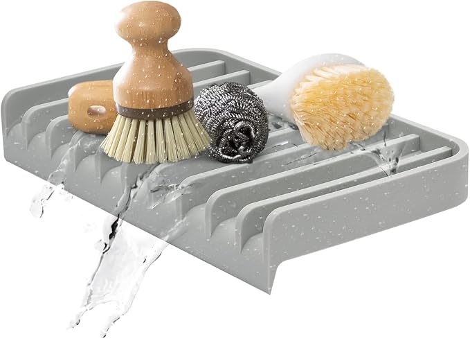 Effilogic Silicone Sponge Holder – Self-Draining Kitchen Sink Organizer by EFFILOGIC