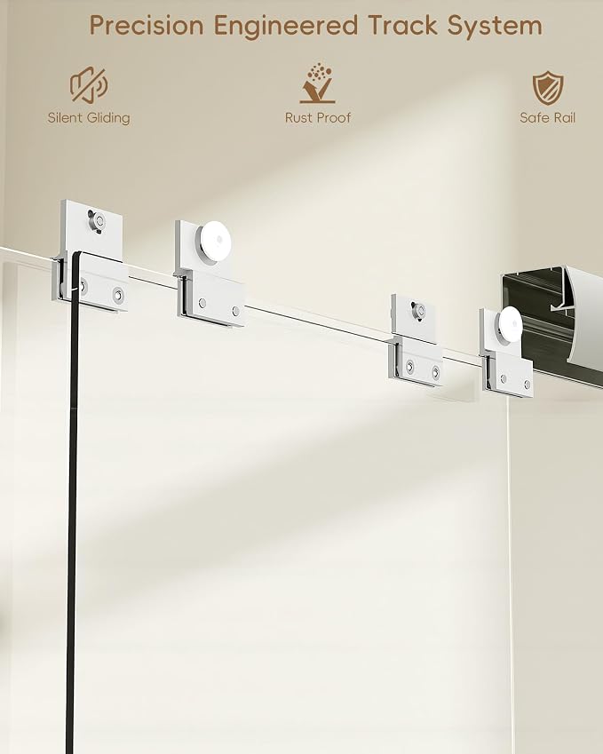 Shower Door 44-48'' W x 72'' H Semi-Frameless & Double Sliding, 1/4 inch - Image 5