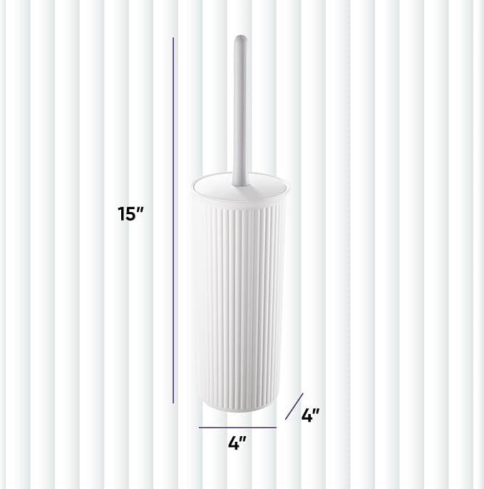 Superio Decorative Plastic Toilet Bowl Brush and Holder Set, Cleaner Scrubber - Image 2