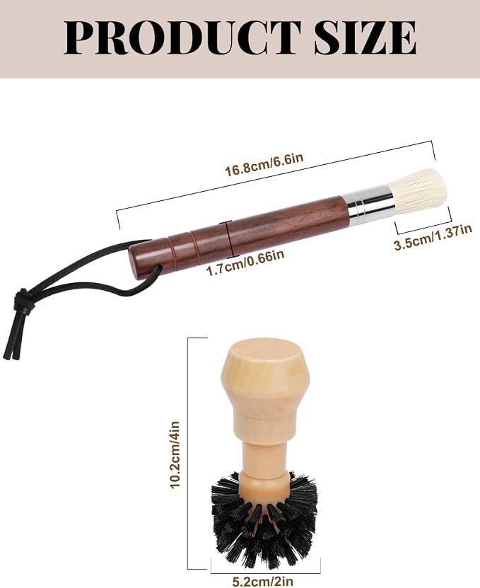 Ebony Bristle Coffee Brush, Espresso Accessories Kit – Portafilter Brush - Image 2