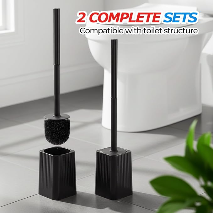 2Pack Toilet Bowl Brush and Holder Set - Image 5