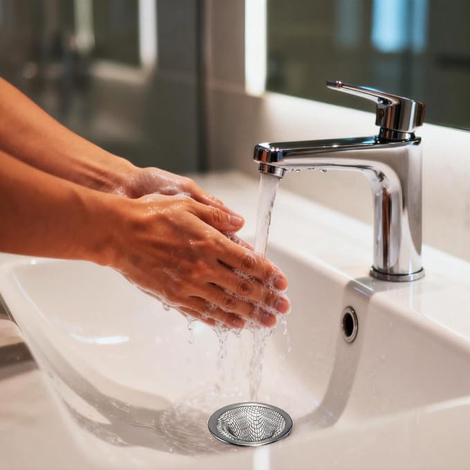 2.215" Top Diameter, 1.0" Basket Small Bathroom Sink Strainer, Little Drain Mesh - Image 5