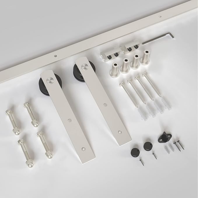 EaseLife 5 FT Brushed Nickel Sliding Barn Door Hardware Track Kit, Straight - Image 7