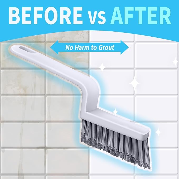 Grout Cleaner Brush V Shape, Stiff Grout Cleaning Brushes - Image 6