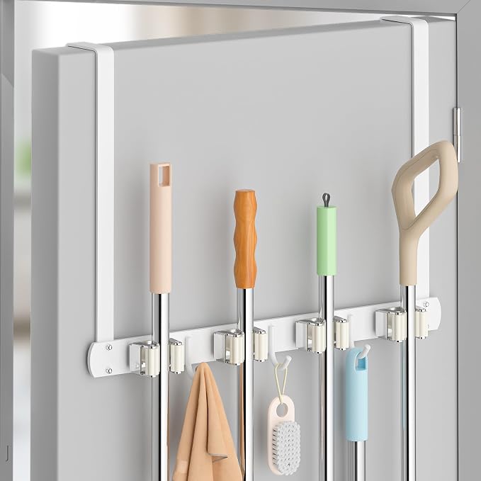 Broom Holder Over The Door by PrimZootyDesign