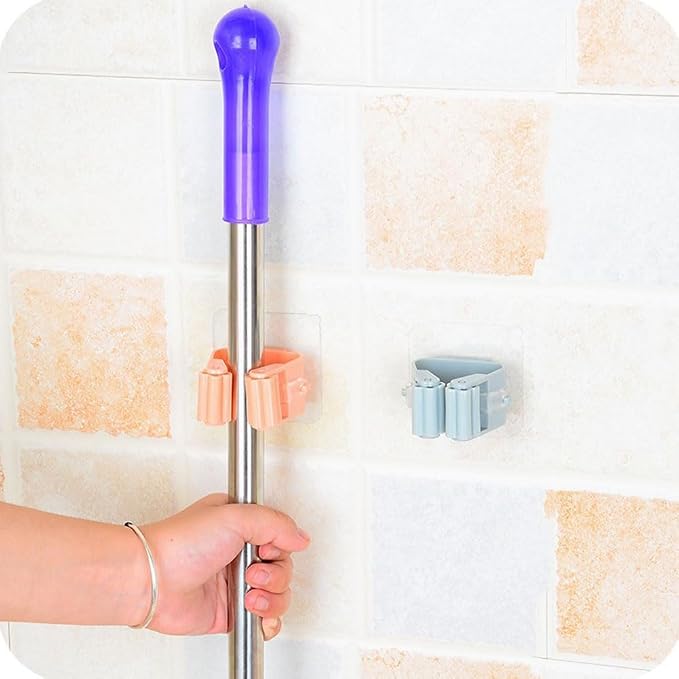 Broom And Mop Holder Clip 4 Pcs Mop Broom Wall Mounted Heavy Duty - Image 3