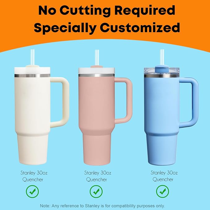 ALINK Clear Replacement Straws for Stanley 30 oz Tumbler, DISHWASHER SAFE - Image 3