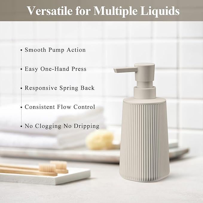 Beige 2 Pack Hand Soap Dispensers - Image 4