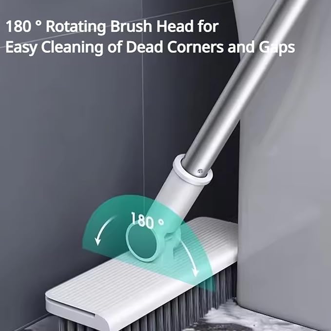 3-in-1 Broom with Dustpan Combo Set Foldable and Rotating Broom and Dustpan Set - Image 2