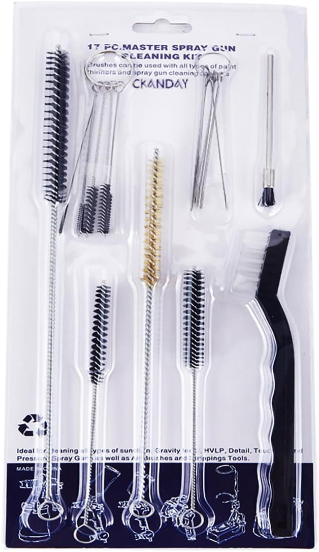 21 Pieces Nylon Mini Cleaning Brush Set Metal Straws Air Brush Spray Gun - Image 4