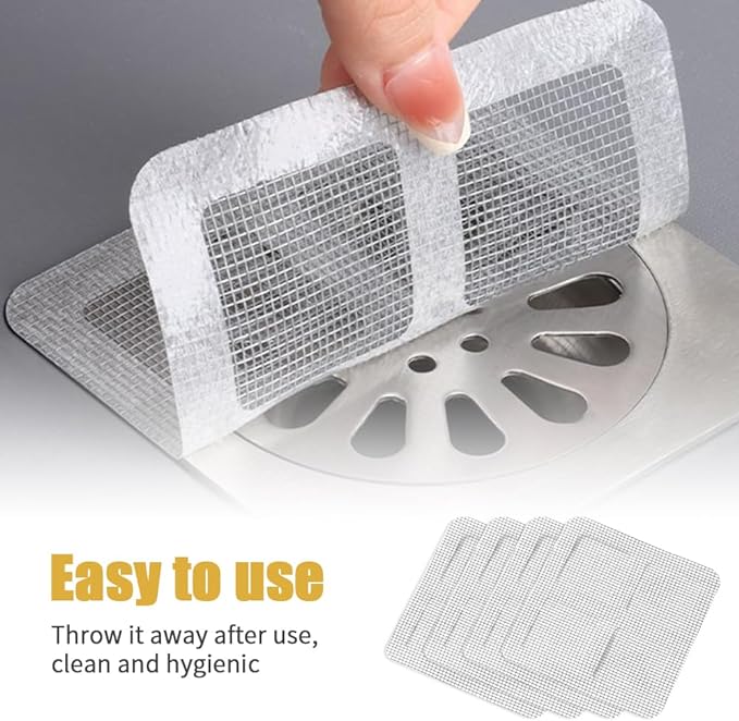 Disposable Shower Drain Hair Catcher, Disposable Hair Drain Stickers Drain Mesh - Image 4