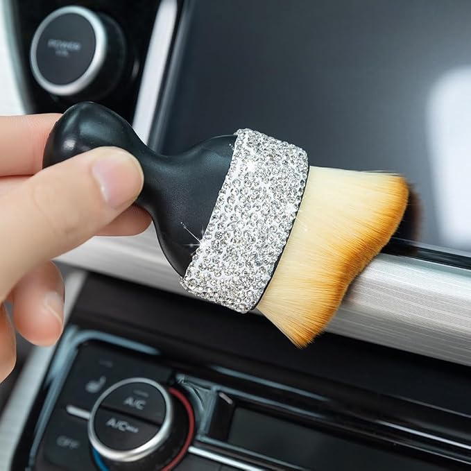 Bling Car Interior Dust Brush, Glitter Diamond Crystal Soft Bristles Dusting - Image 5