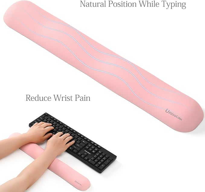 UnivoColors Design-Wave Keyboard Wrist Rest, Artificial Sheepskin+Memory - Image 6