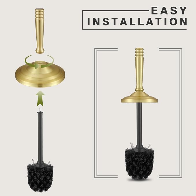 Gold Toilet Brush and Holder Set, Stainless Steel Toilet Brush - Image 6