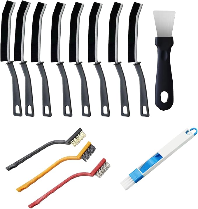 13 Pcs Crevice Cleaning Brush Tools Thin Hard Bristle Gap Brushes Small Spaces by Unknown