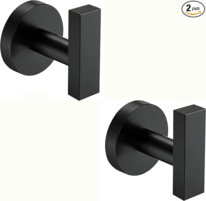 Nolimas Towel Hooks for Bathrooms, Matte Black Towel Hook for Kitchen Bathroom by Giveyourbathroomanewlook