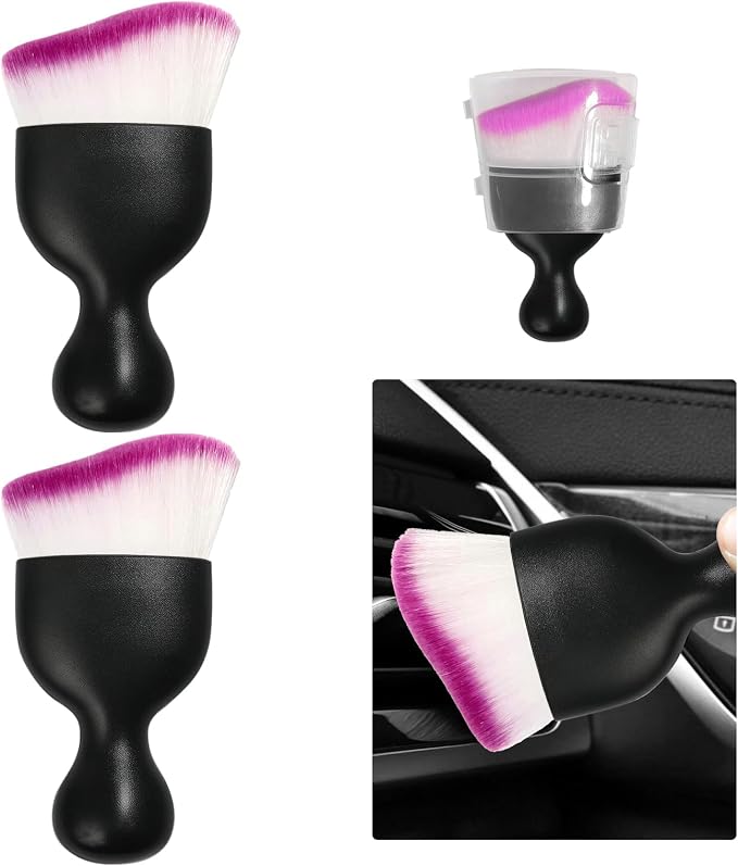 Ziciner 2 PCS Car Detailing Brush, Curved Soft Bristles Auto Removal Dust by Ziciner