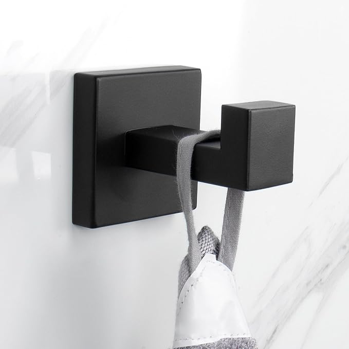 NearMoon Bath Towel Hooks -SUS304 Stainless Steel Square Clothes Robe Hooks - Image 4