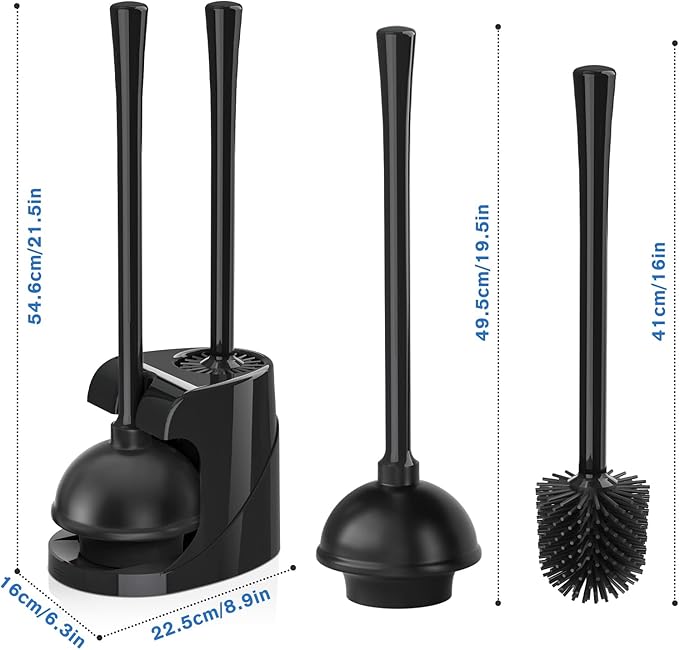 Toilet Plunger and Brush Set, Silicone Toilet Brush and Plunger - Image 7