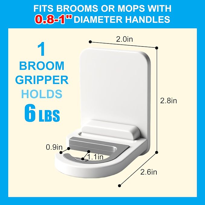 3pack Mop and Broom Holder Wall Mount Self Adhesive - Image 6