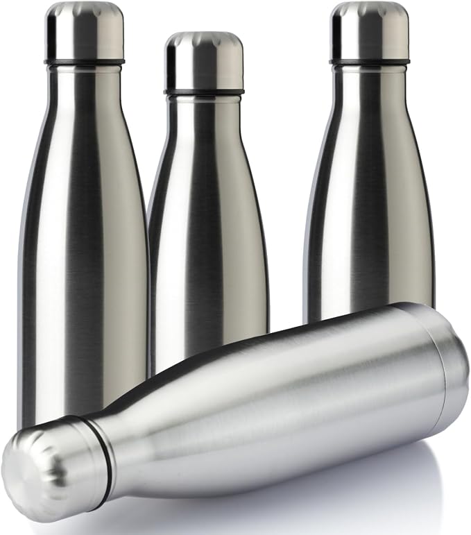MEWAY 17oz Sport Water Bottle 4 Pack Vacuum Insulated Stainless Steel by MEWAY