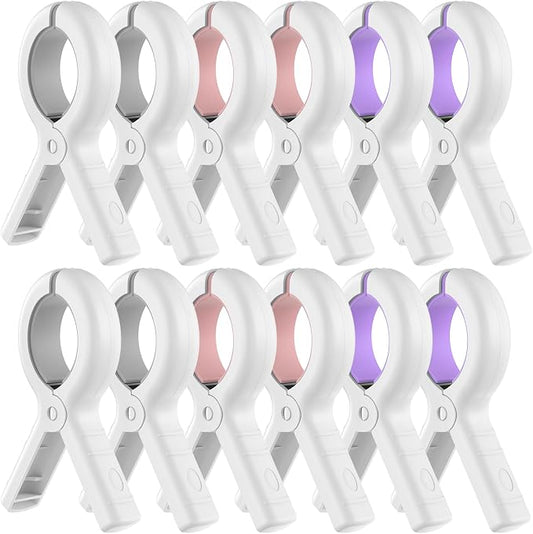 Senbowe 12 Pack Beach Towel Clips, Pool Chair Clips, Heavy Duty Plastic Clothes by Senbowe