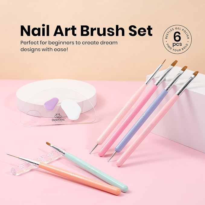 Beetles Nail Art Brushes, Nail Double-headed Dotting Tools, Striping Nail Art - Image 2