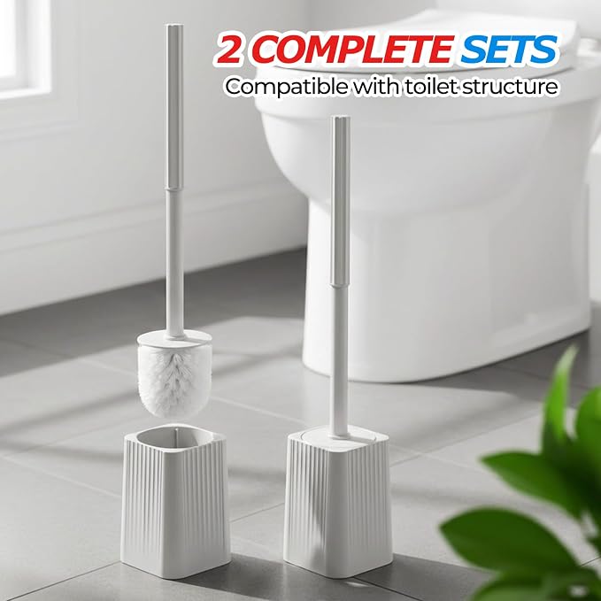 2Pack Toilet Bowl Brush and Holder Set - Image 5