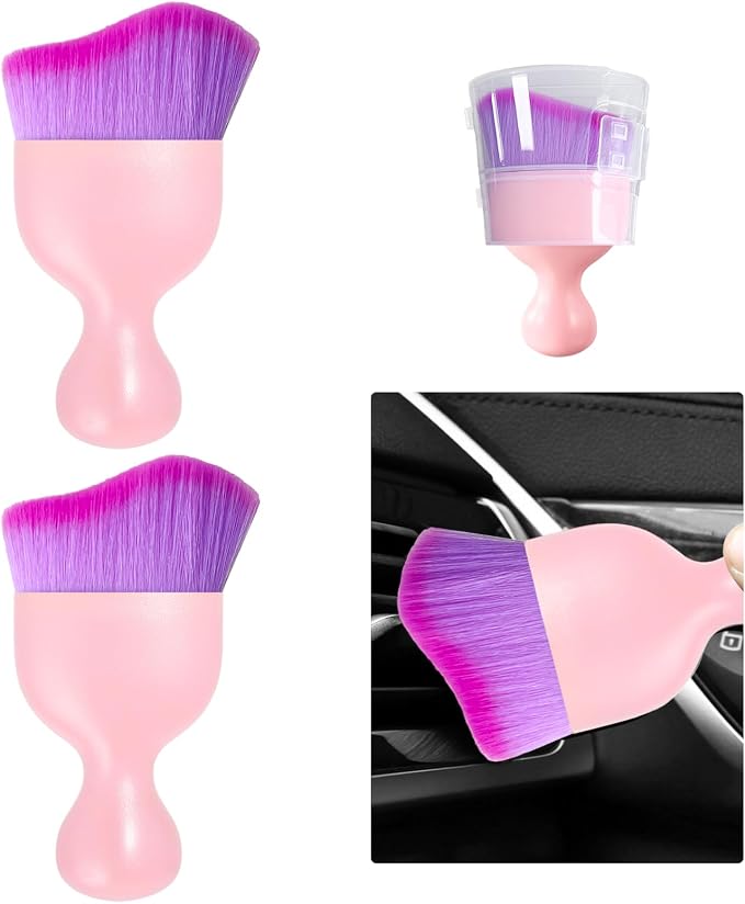 Ziciner 2 PCS Car Detailing Brush, Curved Soft Bristles Auto Removal Dust by Ziciner