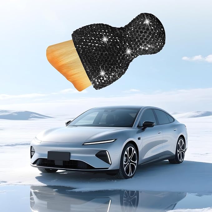 Bling Car Detailing Brush, Crystal Rhinestone Non-Scratch Vehicle Cleaning Dust - Image 6