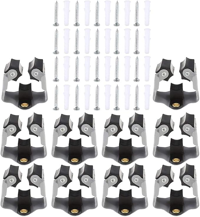 Broom Holder Wall Mount 10 Pack Heavy Duty Metal Mop Broomstick Shovel Handle - Image 3