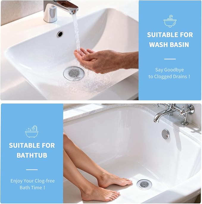 TRAPMATE Shower Drain Hair Catcher, 2.8" Fast Drainage Bathtub Stopper Drain - Image 9