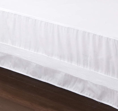 Valea Home Bed Skirt with Split Corners Durable Elegant Luxury Dust Ruffle with Pin Tucking 14 inch Tailored Drop, Full, White